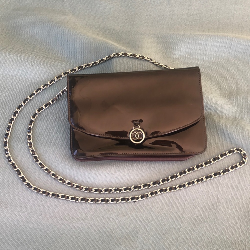 Authenticated Chanel Patent Leather Cross Body